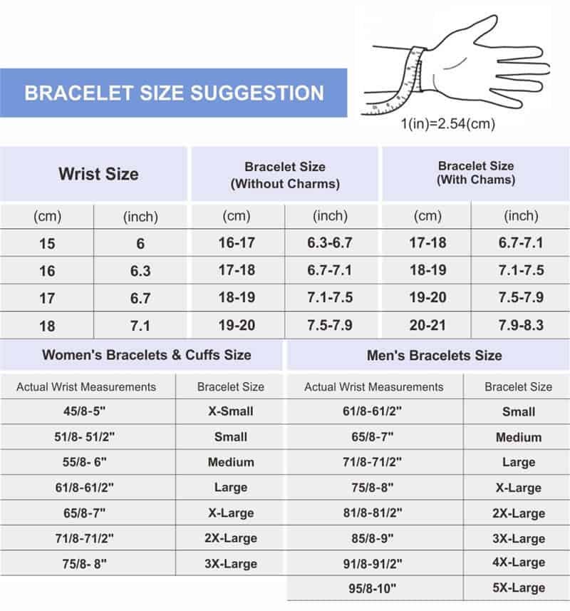 Bracelet Size Guide Yadis Jewelry Custom Jewelry Manufacturer